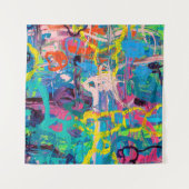 抽象芸術絵画 タペストリー (正面(横))