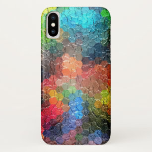 抽象芸術絵画 ダイナミックカラー iPhone X ケース