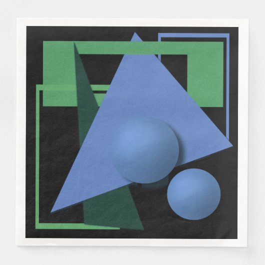 抽象芸術絵画，抽象化，緑と黒 (正面)