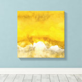 抽象芸術絵画,金ゴールド，白，グレーモダン, キャンバスプリント (インサイチュ (ウッドフロア))