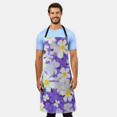 抽象芸術継ぎ目無しヴィンテージ花模様 エプロン (着用した状態)