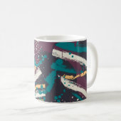 抽象芸術継スタイリッシュぎ目無しパグランジターン コーヒーマグカップ (正面右)