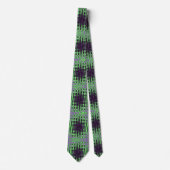 抽象芸術緑と紫の波状原子雲 ネクタイ (正面)