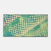 抽象芸術緑と紫の黄色のデスクマット デスクマット (正面)