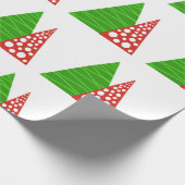 抽象芸術緑と赤の木の包み紙。 ラッピングペーパー (角)