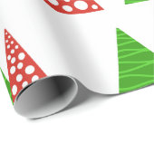 抽象芸術緑と赤の木の包み紙。 ラッピングペーパー (ロールコーナー)