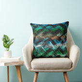 抽象芸術緑と青の水色 クッション (椅子)