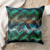 抽象芸術緑と青の水色 クッション (ブランケット)