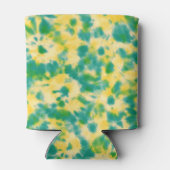 抽象芸術緑と黄色の水色絞り染め 缶クーラー (裏面)