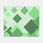 抽象芸術緑トーン – 正方形パターン フリースブランケット (正面(横))