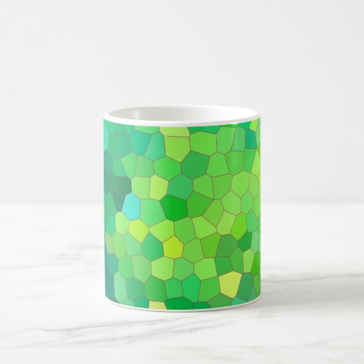 抽象芸術緑爬虫類皮膚パターン コーヒーマグカップ (中央)