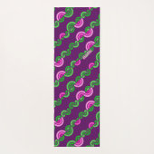 抽象芸術緑花模様 ヨガマット (裏面)