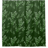抽象芸術緑葉模様 シャワーカーテン (正面)