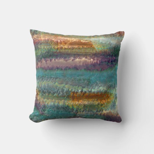 抽象芸術緑銅パテ離れィナ模様 クッション (正面)