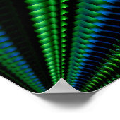 抽象芸術緑青の花芽 ポスター (角)