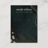 抽象芸術緑黒金ゴールド2スタッドイヤリングディスプレイ 名刺 (正面)