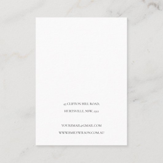 抽象芸術緑黒金ゴールド3スタッドイヤリングディスプレイ 名刺 (裏面)