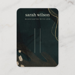 抽象芸術緑黒金ゴールド3ヘアピンバンドディスプレイ 名刺