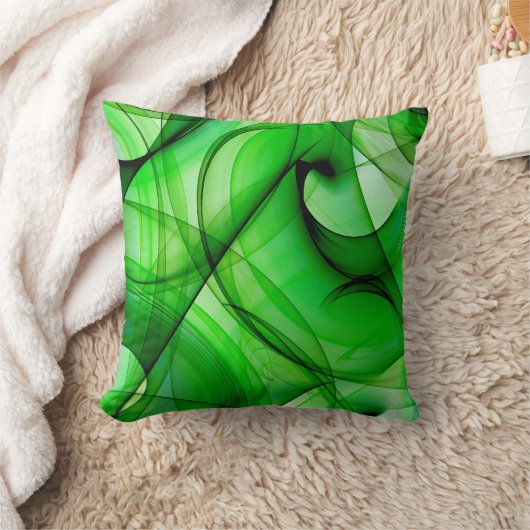抽象芸術緑 クッション (ブランケット)