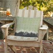 抽象芸術緑、グレー、ブロンズヴィンテージパターン クッション (椅子)