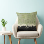 抽象芸術緑、グレー、ブロンズヴィンテージパターン クッション (椅子)