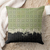 抽象芸術緑、グレー、ブロンズヴィンテージパターン クッション (ブランケット)