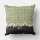 抽象芸術緑、グレー、ブロンズヴィンテージパターン クッション (裏面)