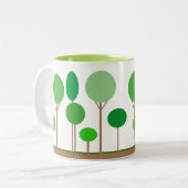 抽象芸術緑 ツートーンマグカップ (正面左)