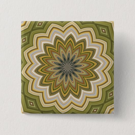 抽象芸術緑 缶バッジ (正面)