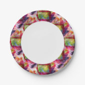 抽象芸術緑、赤の壁紙 ペーパープレート (正面)