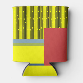 抽象芸術線と長方形 缶クーラー