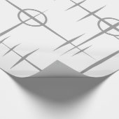 抽象芸術線の円グレーパターン ラッピングペーパー (角)