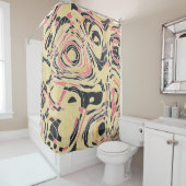 抽象芸術線の図形パターン、地形デザイン。 シャワーカーテン (インサイチュ)