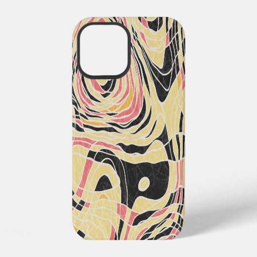 抽象芸術線の図形パターン、地形デザイン。 iPhoneケース (裏面)