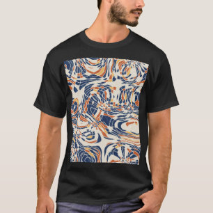 抽象芸術線の地理的、地形のシームレスなパターン。 Tシャツ