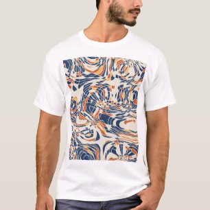 抽象芸術線の地理的、地形のシームレスなパターン。 Tシャツ
