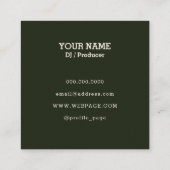 抽象芸術線のeejayは白い緑をカバー スクエア名刺 (裏面)