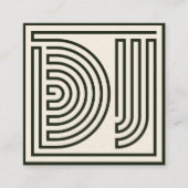 抽象芸術線のeejayは白い緑をカバー スクエア名刺 (正面)