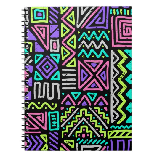 抽象芸術線を含むシームレスなパターン。 geometric a ノートブック (正面)