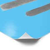 抽象芸術線スケッチブルーウォーター海の香り ポスター (コーナー)