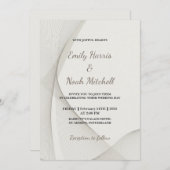 抽象芸術線テクスチャ結婚式招待状 招待状 (正面/裏面)