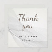 抽象芸術線テクス結婚チャのサンキューカード (正面/裏面)