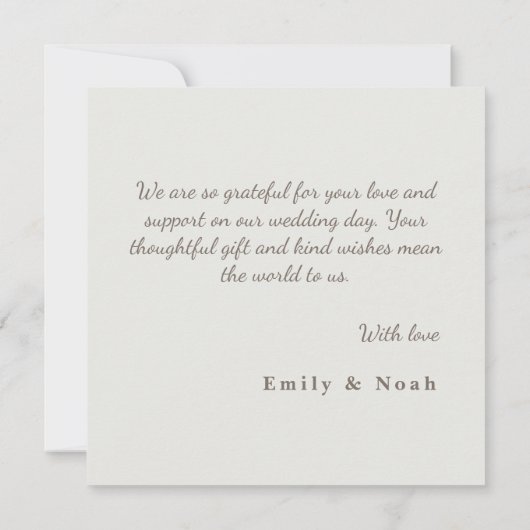 抽象芸術線テクス結婚チャのサンキューカード (裏面)