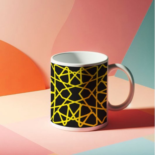 抽象芸術線パターンのカスタマイズ コーヒーマグカップ