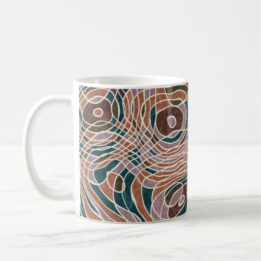 抽象芸術線地形図 コーヒーマグカップ (左)