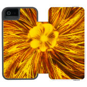 抽象芸術線黄色い花 INCIPIO iPhoneウォレットケース (フォリオオープン)