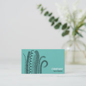 抽象芸術線01 – ライト上の黒ティール(緑がかった色) 名刺 (スタンド正面)