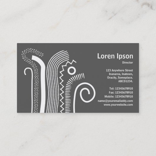 抽象芸術線02 – スカイブルー上の黒 名刺 (裏面)