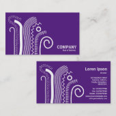 抽象芸術線02 – 紫の王室の白 名刺 (正面/裏面)