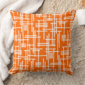 抽象芸術線120923 – オレンジ色の白 クッション (ブランケット)